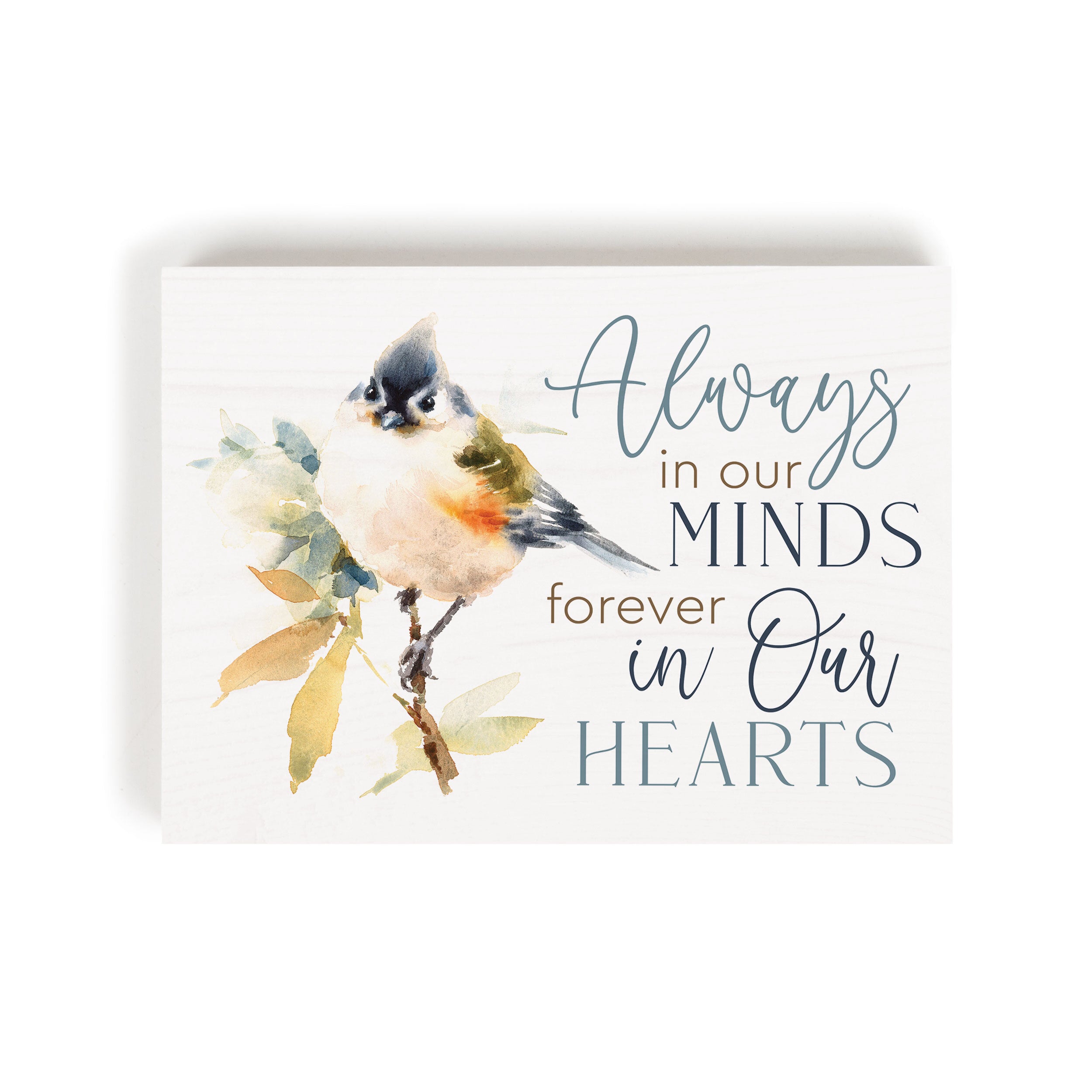 Always In Our Minds, Forever In Our Hearts Barnhouse Bird Wood Block Décor