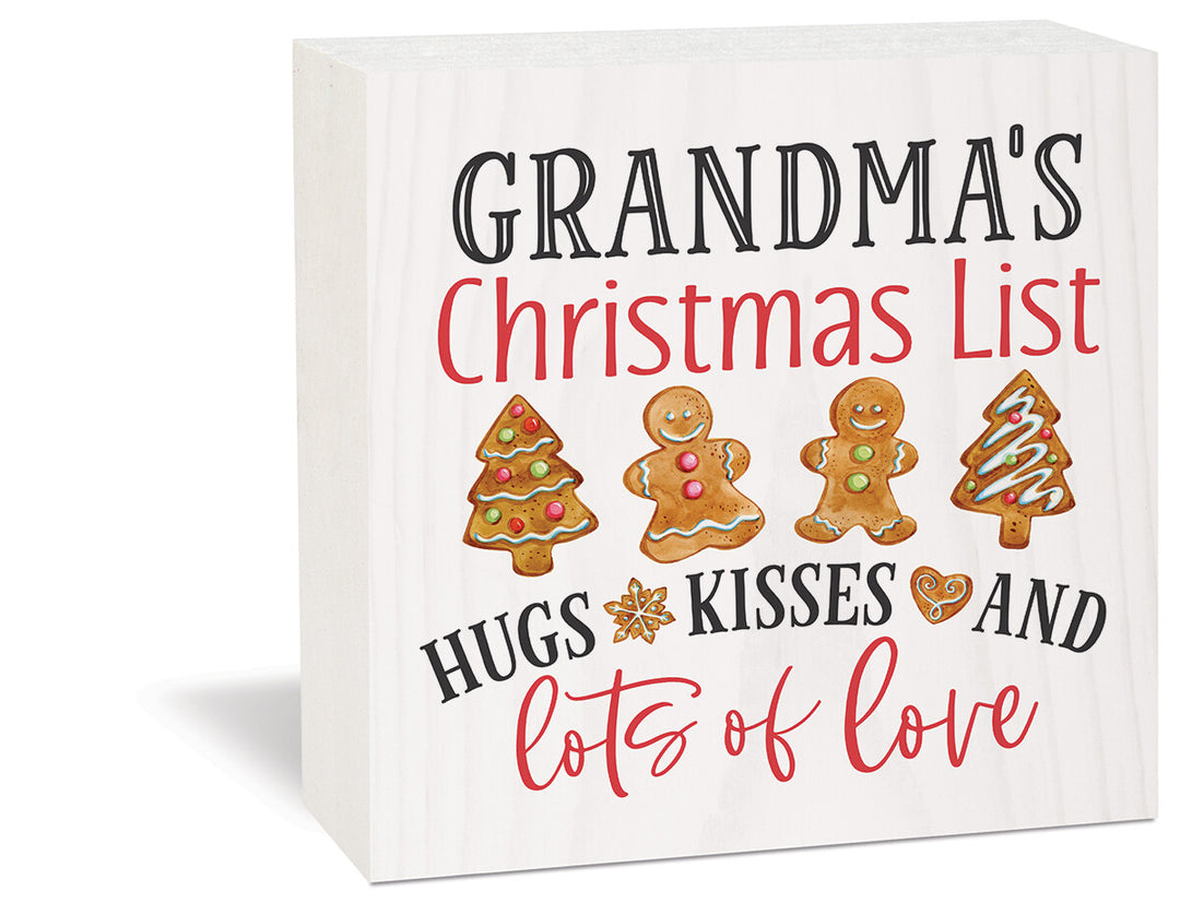 Grandma's Christmas List Hugs Kisses And Lots Of Love