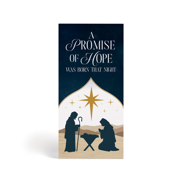 A Promise Of Hope Was Born That Night Wood Block Décor