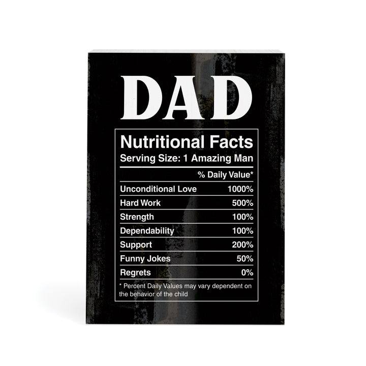 Dad Nutritional Facts Word Block