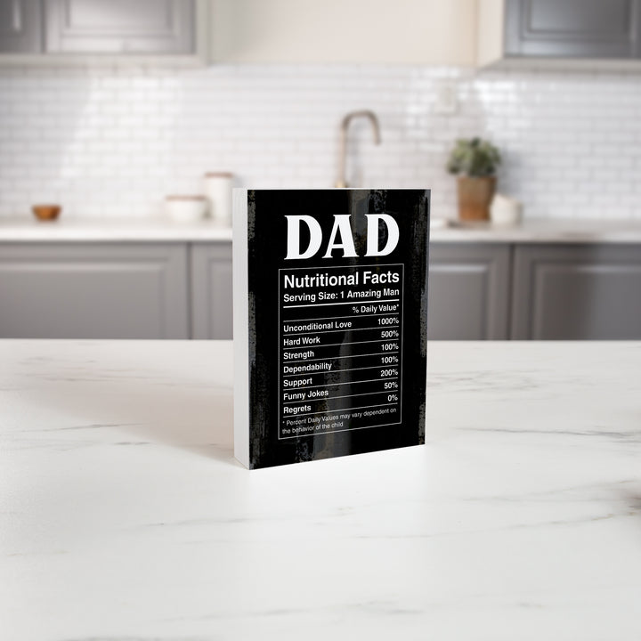 Dad Nutritional Facts Word Block