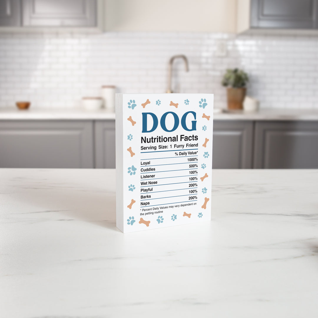 Dog Nutritional Facts Word Block