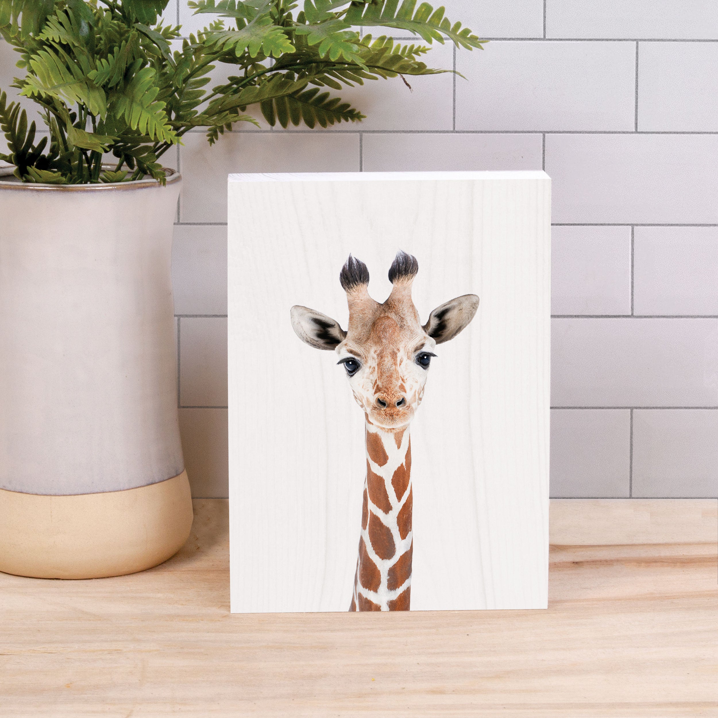 Giraffe Wood Block Décor