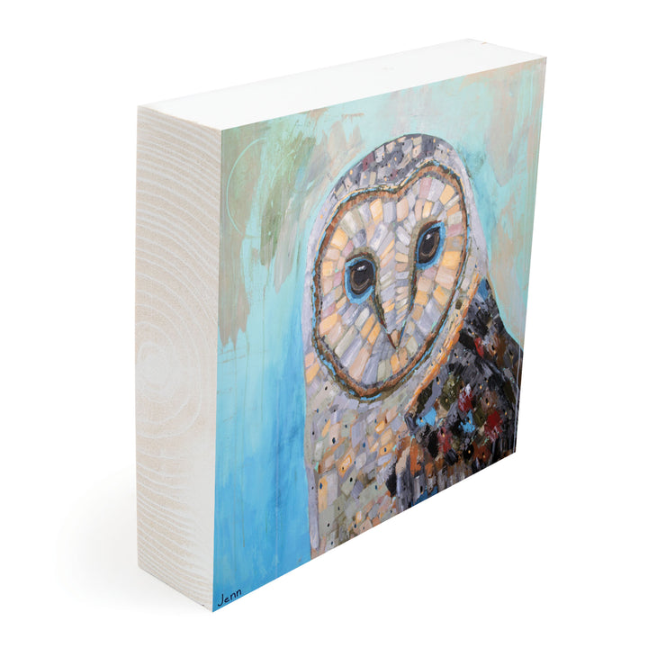Owl Wood Block Décor