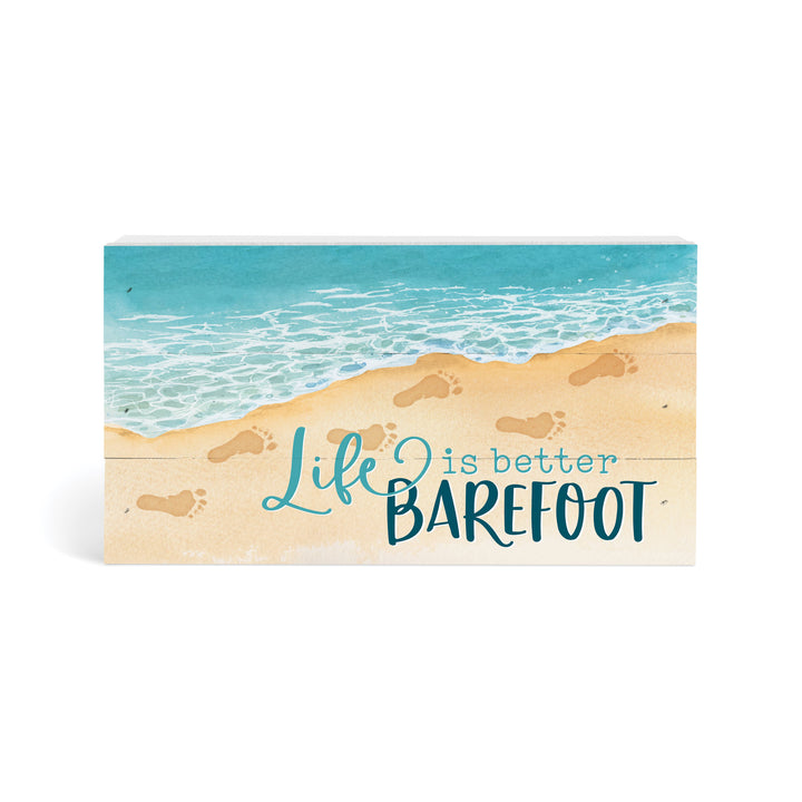 Life is Better Barefoot Tabletop Pallet Décor