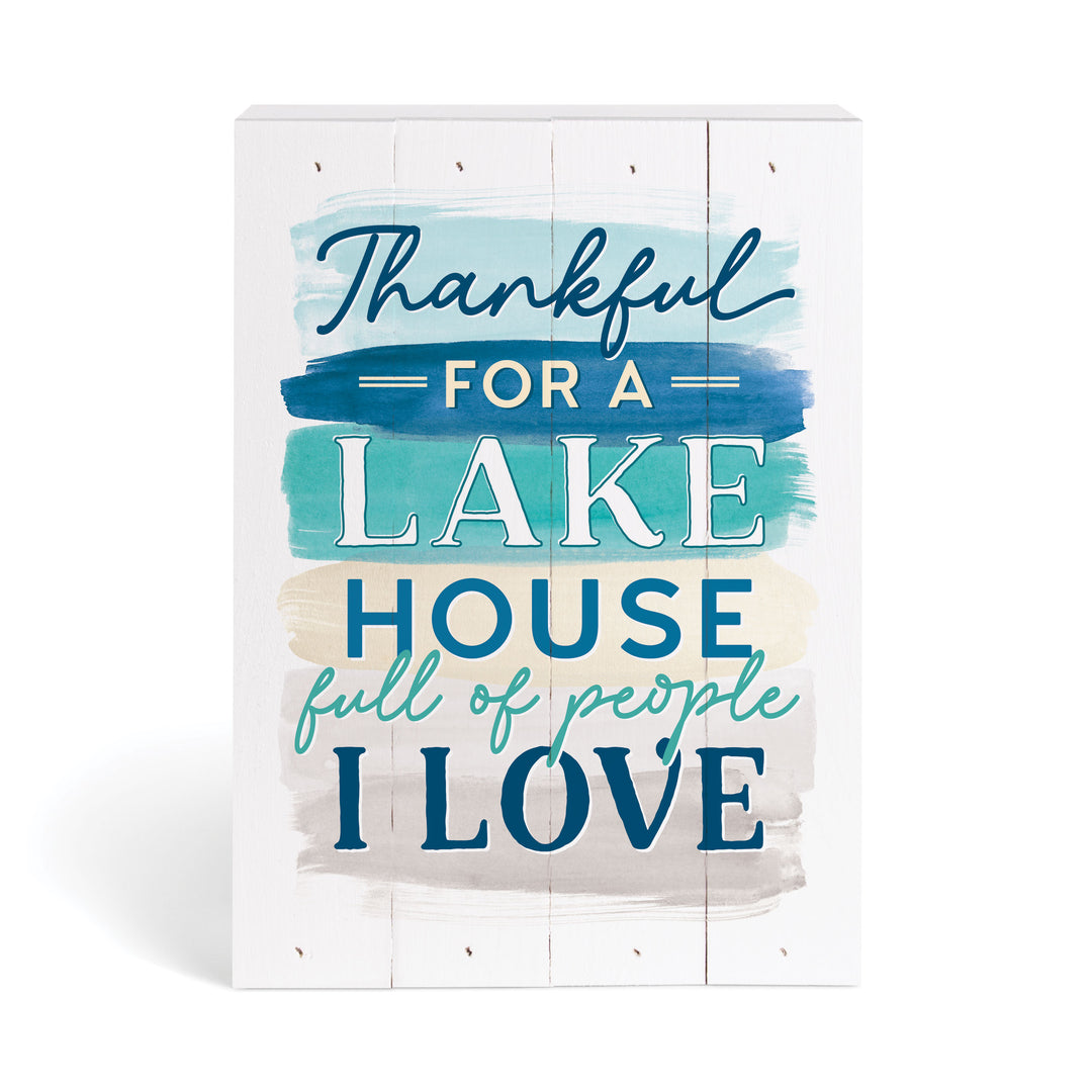 Thankful For A Lake House Full Of People I Love Tabletop Pallet Décor
