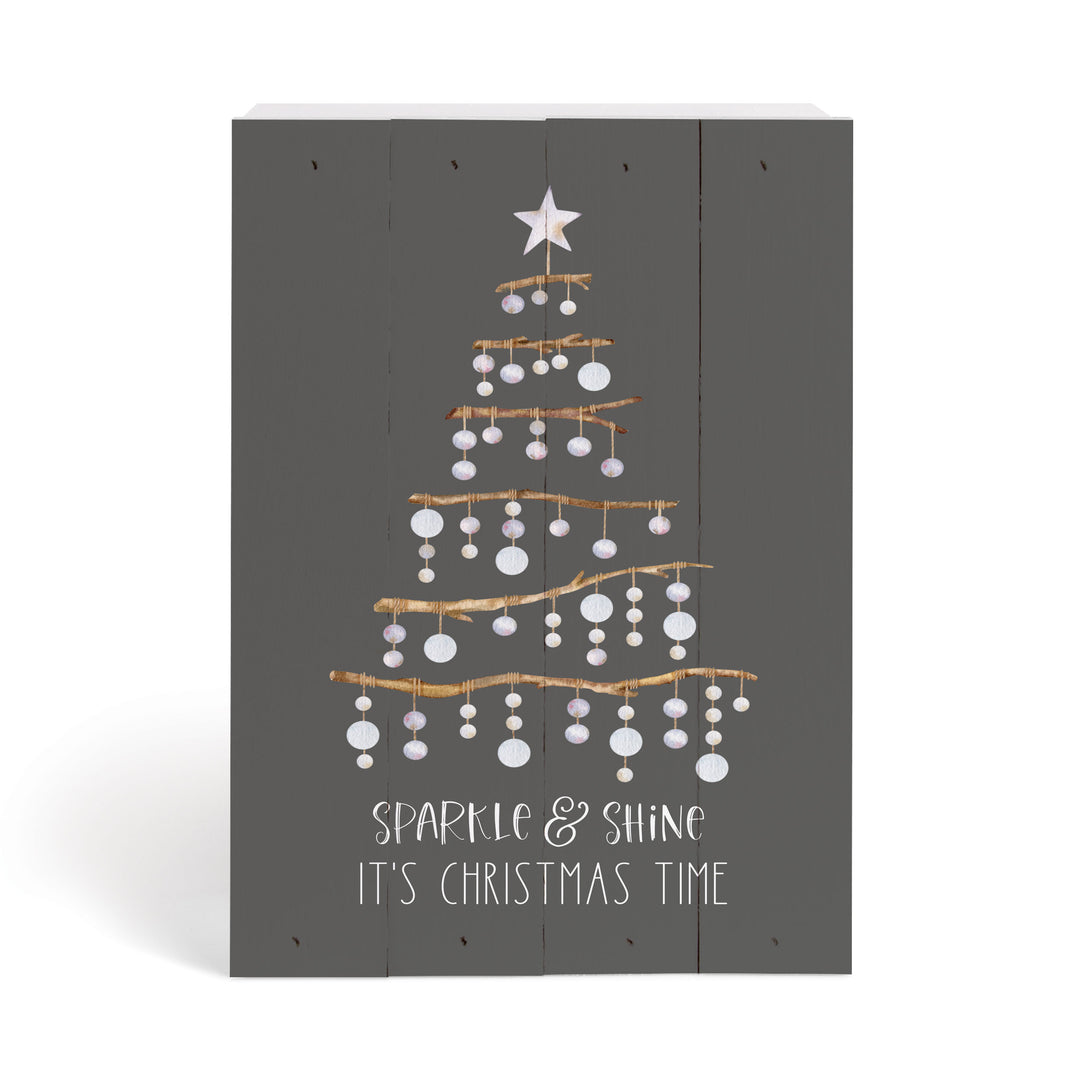 Sparkle & Shine It's Christmas Time Tabletop Pallet Décor