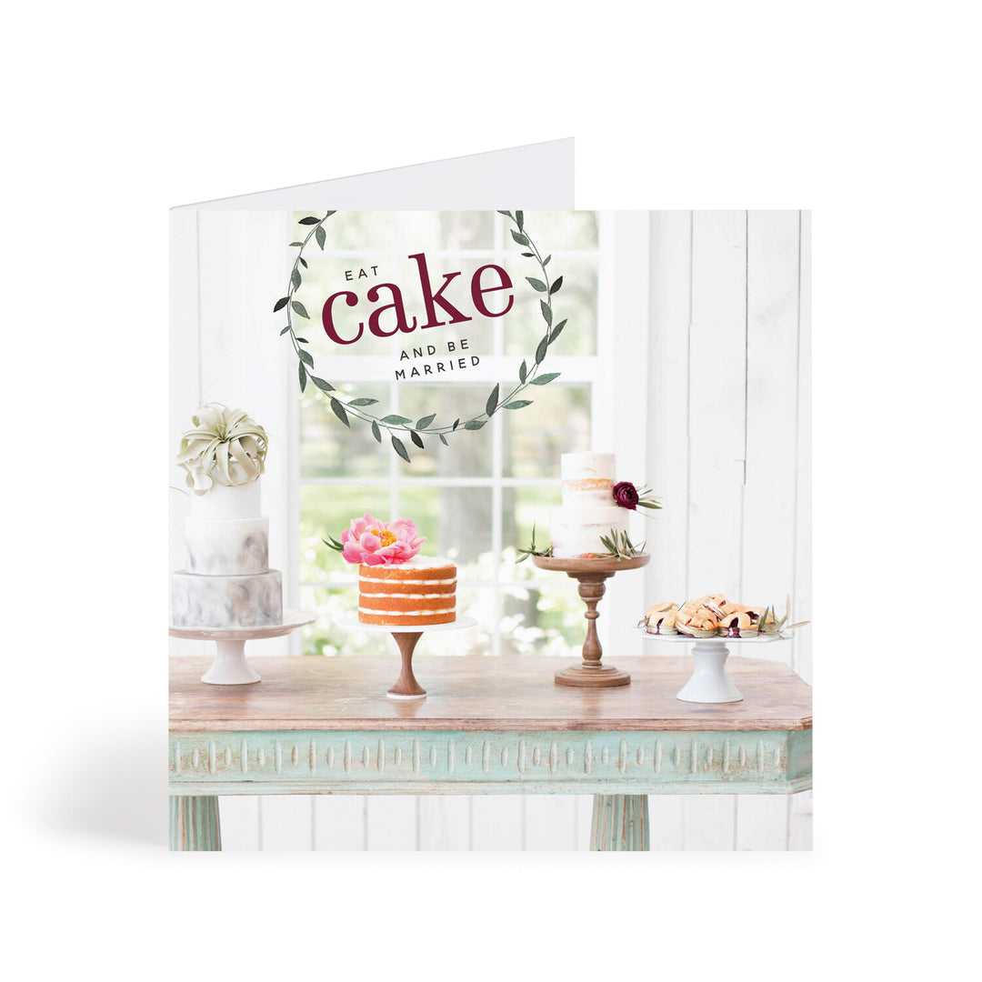 Eat Cake Wedding Greeting Card