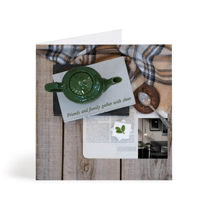 Green Teapot Christmas Greeting Card