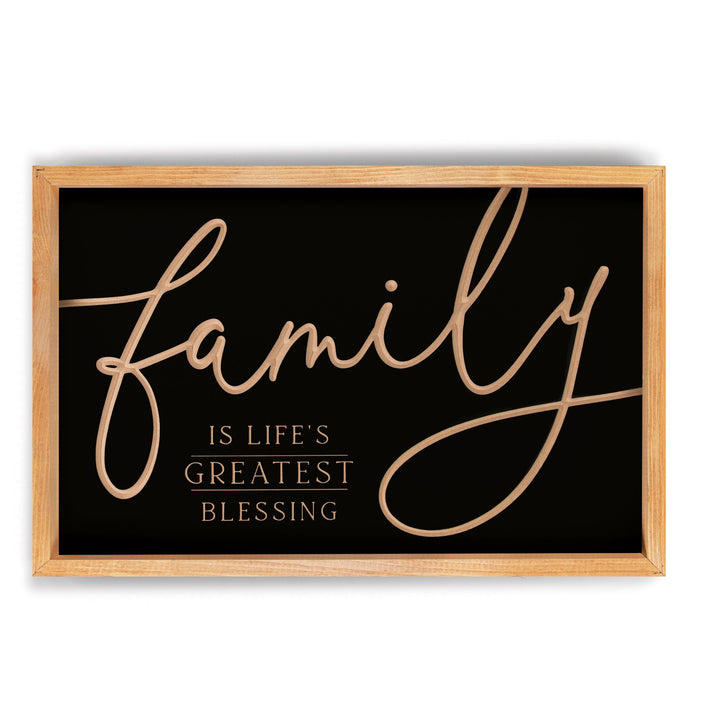 Family Is Life's Greatest Blessing Carved Framed Art