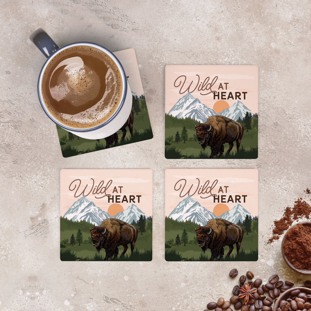 Wild At Heart Ceramic Coaster