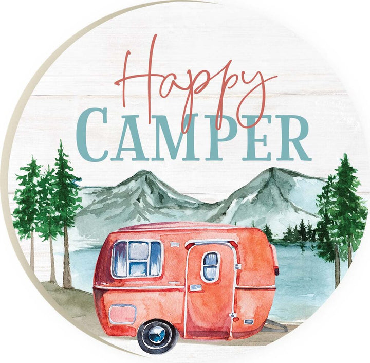 Happy Camper Round Coaster