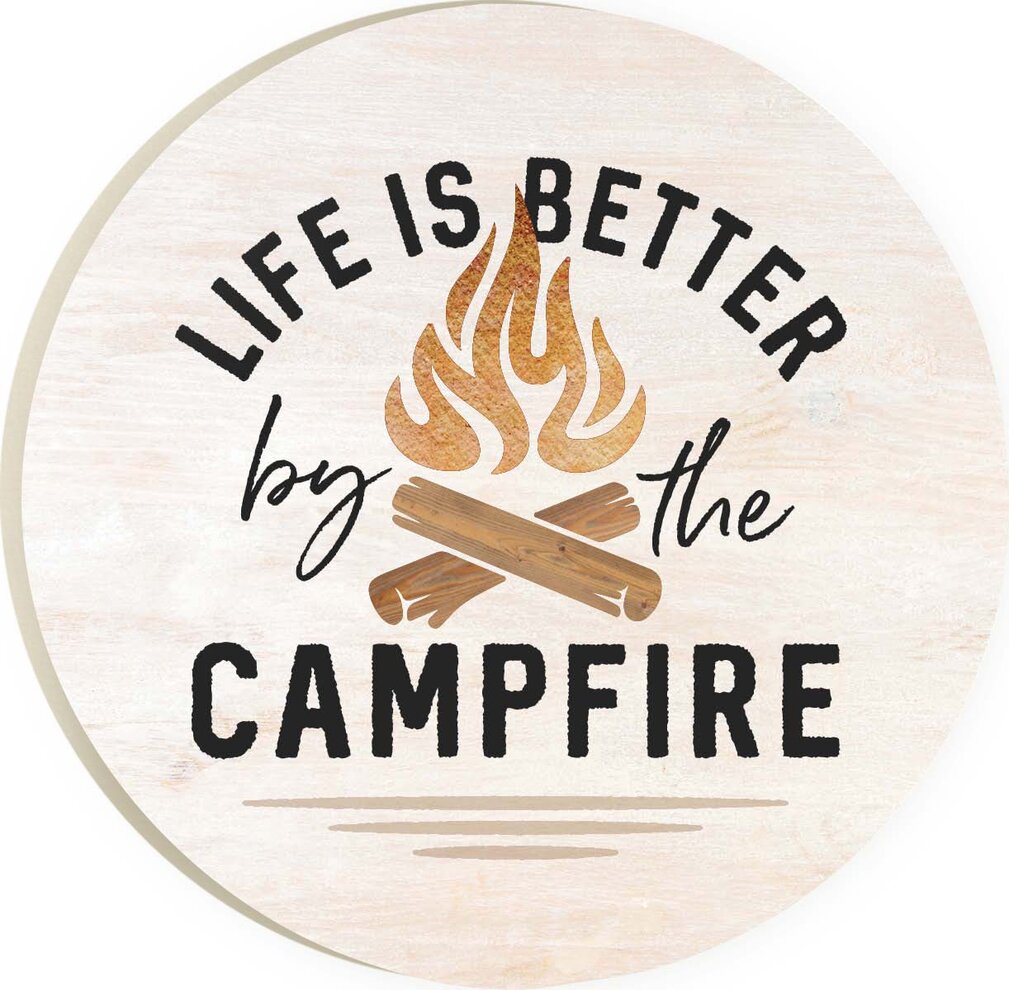 Life Is Better By The Camp Fire Round Coaster