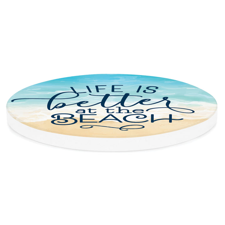 Life is Better at The Beach Ceramic Coaster
