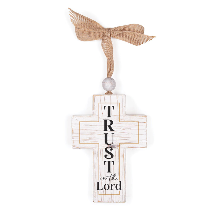 Trust In The Lord Distressed Cross with Ribbon