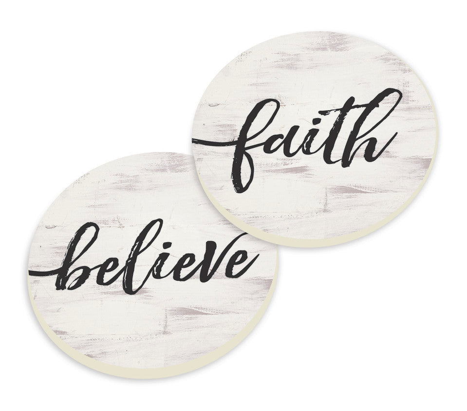 Faith, Believe Car Coaster 2-Pack