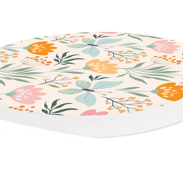 Butterfly Floral Pattern Car Coaster