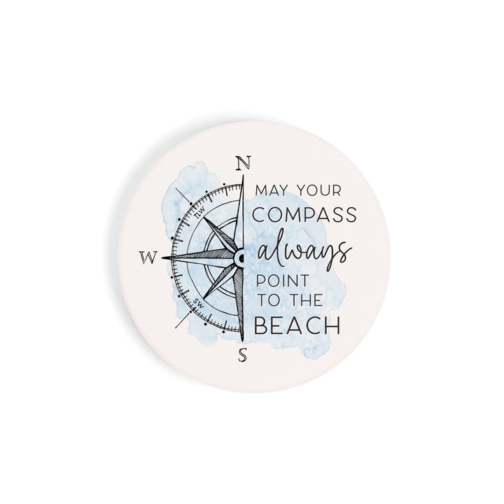 May Your Compass Always Point to The Beach Car Coaster