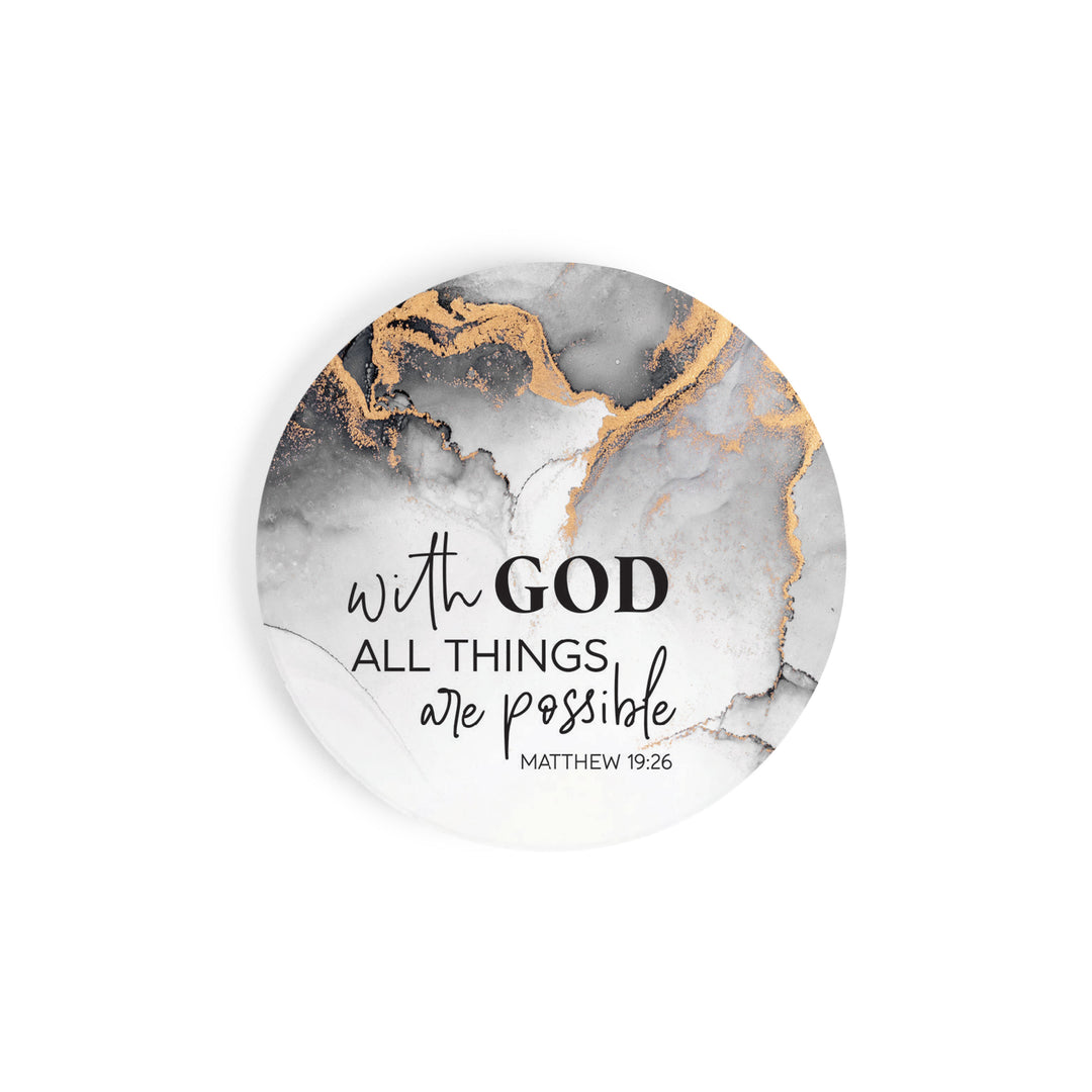 With God All Things Are Possible Car Coaster