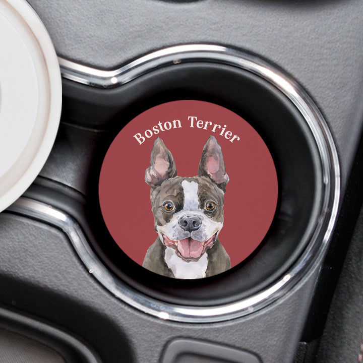 Boston Terrier Car Coaster Single Pack