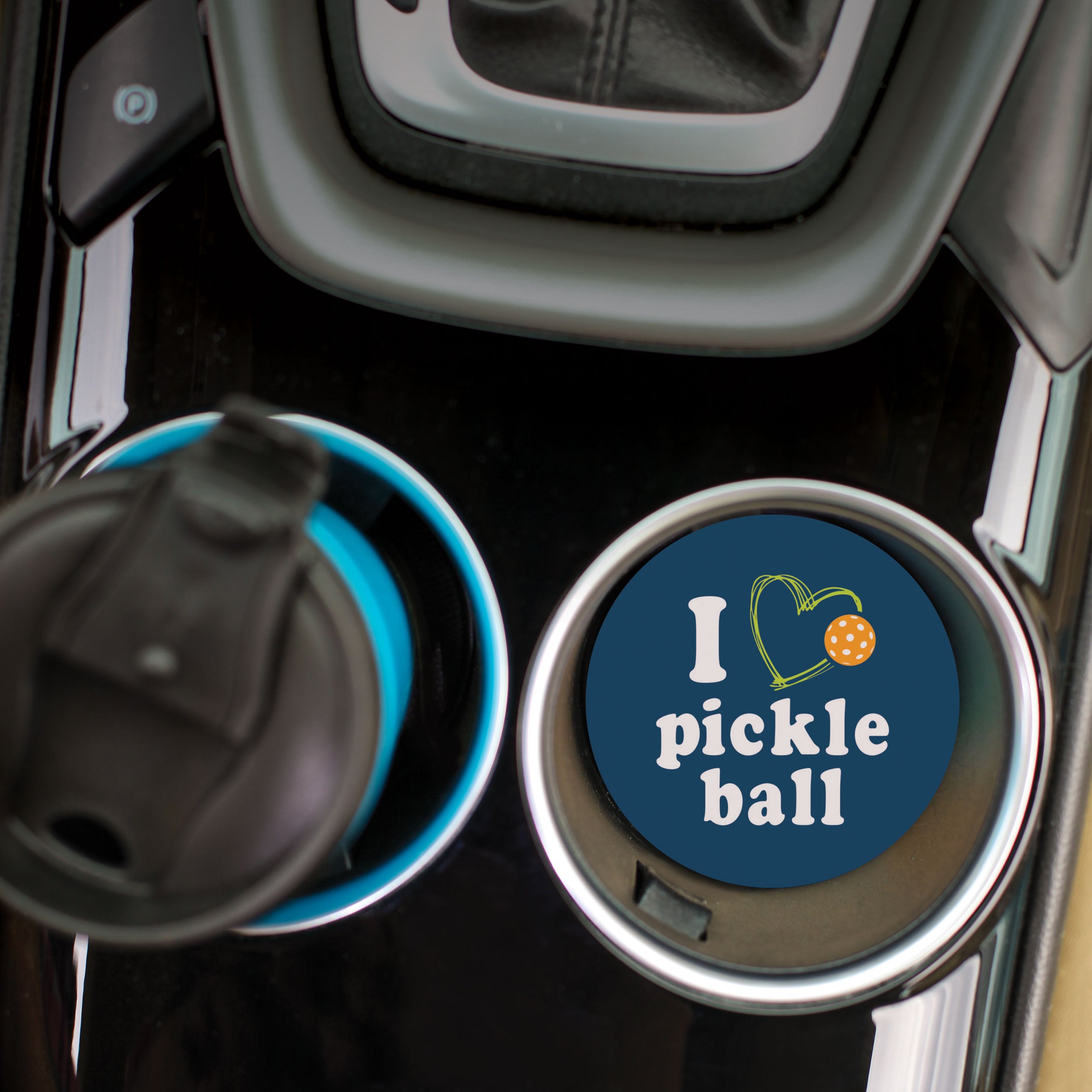 I Love Pickleball Car Coaster Single Pack