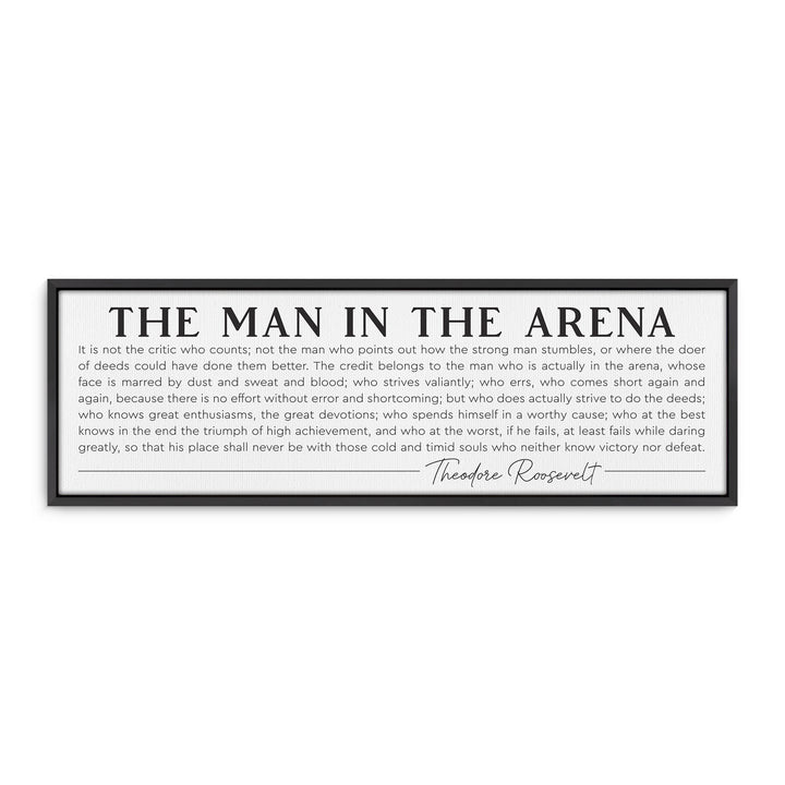 The Man In The Arena Framed Canvas