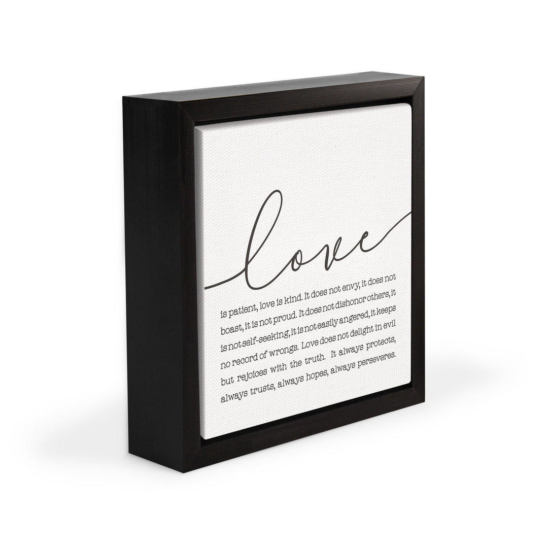 Love Is Patient Love Is Kind Framed Canvas
