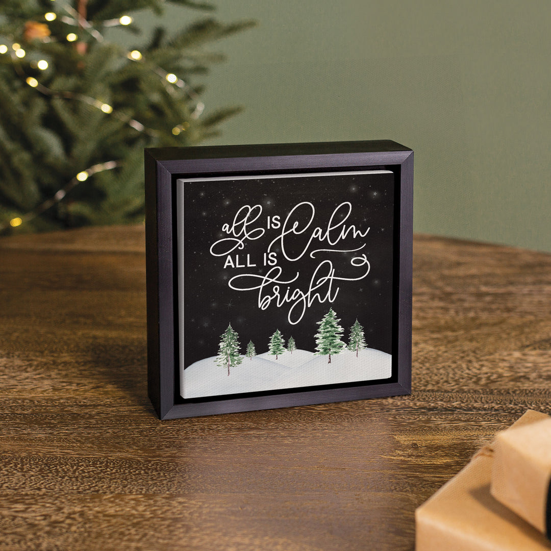 All Is Calm All Is Bright Framed Canvas