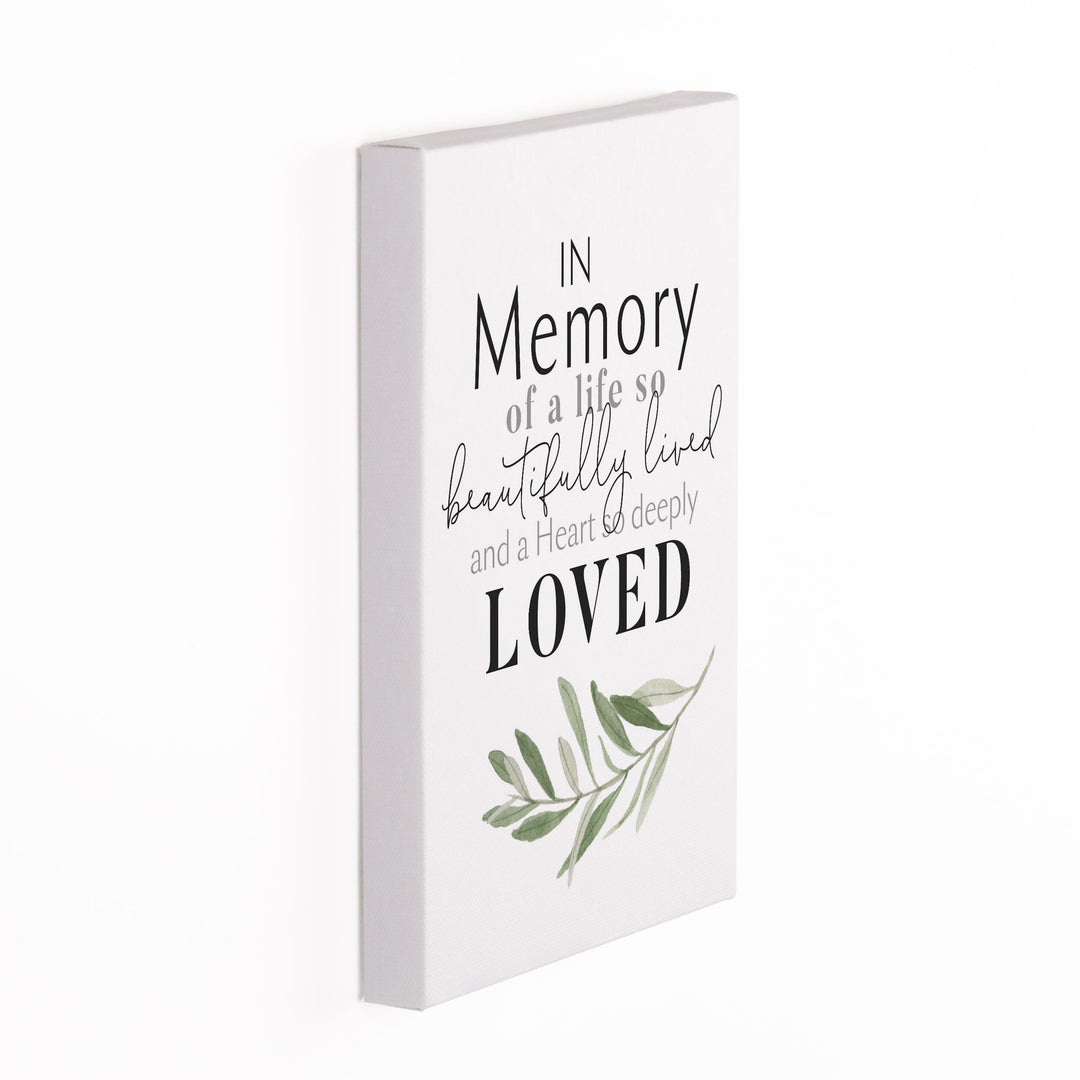 In Memory Of A Life So Beautifully Lived And Heart Canvas Décor