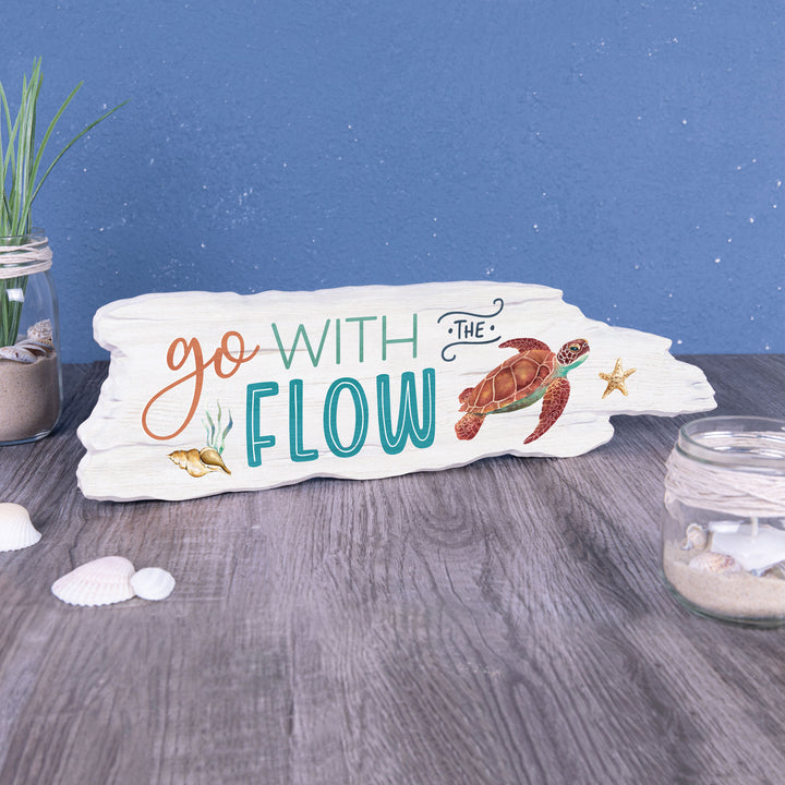 Go With The Flow Driftwood Sign