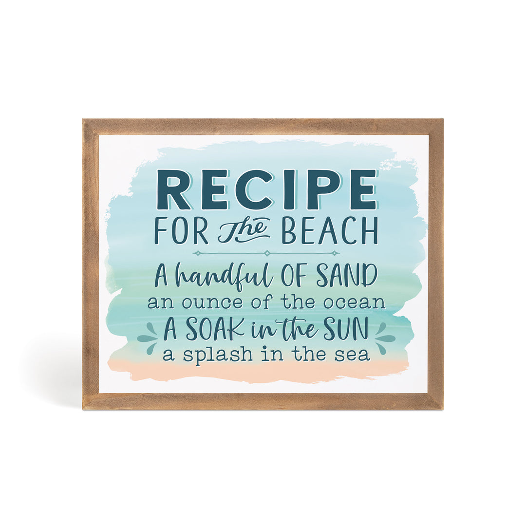 Recipe For The Beach Framed Art with Easel