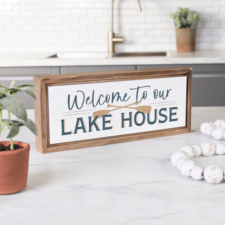 Welcome to Our Lake House Framed Art