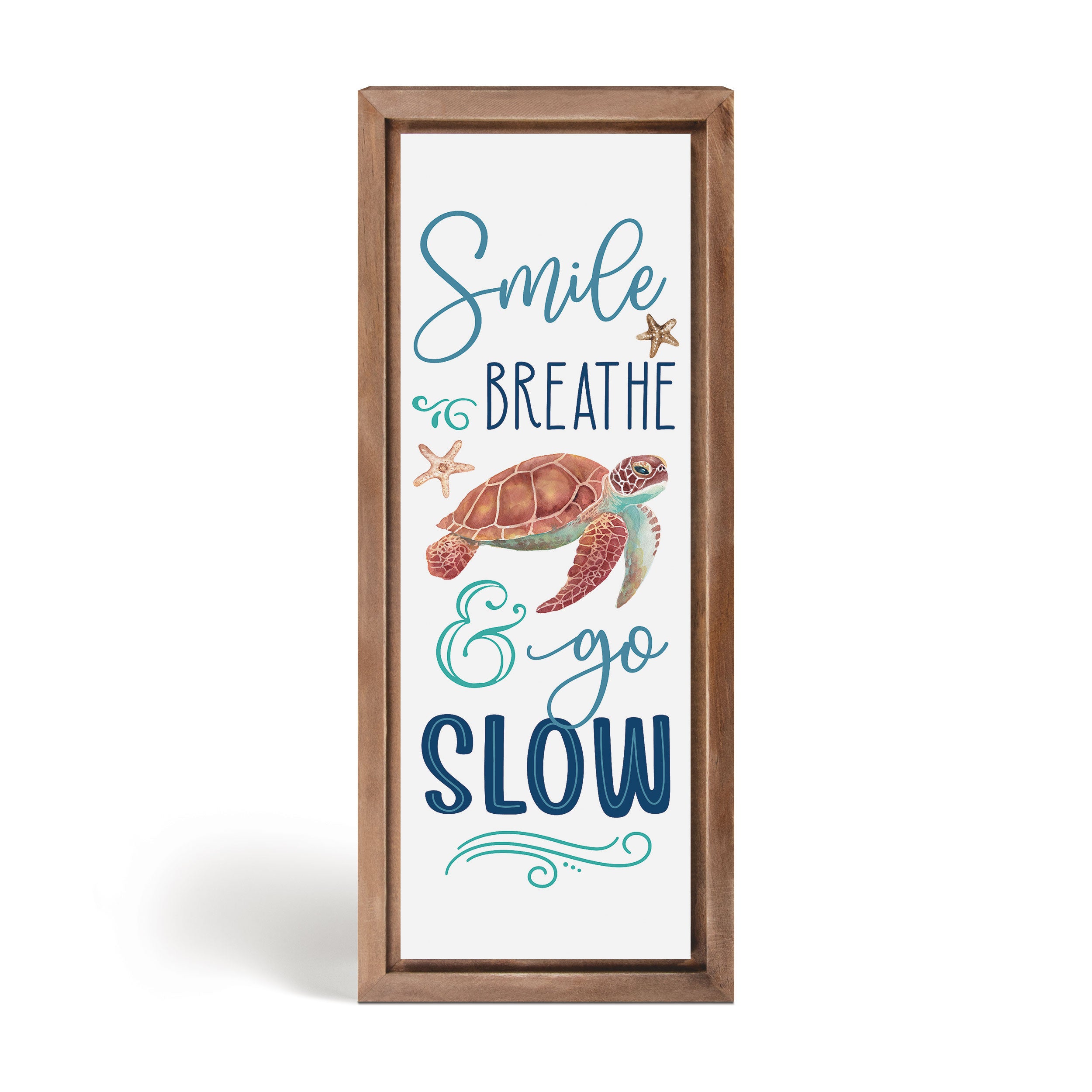 Smile, Breathe, & Go Slow Framed Art