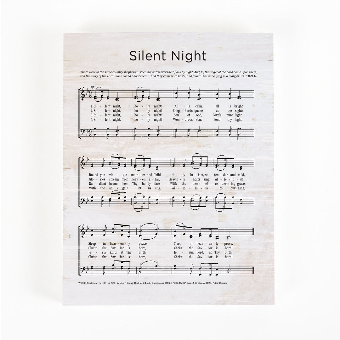 Silent Night Hymn Decorative Sign