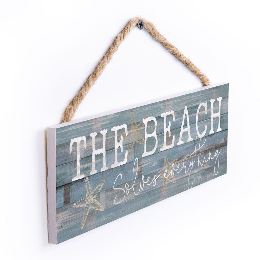 The Beach Solves Everything String Sign
