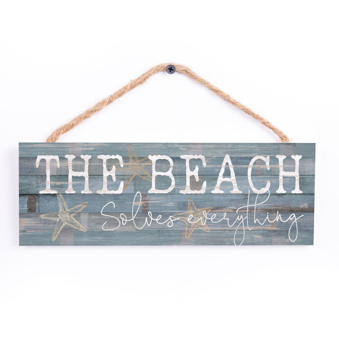 The Beach Solves Everything String Sign
