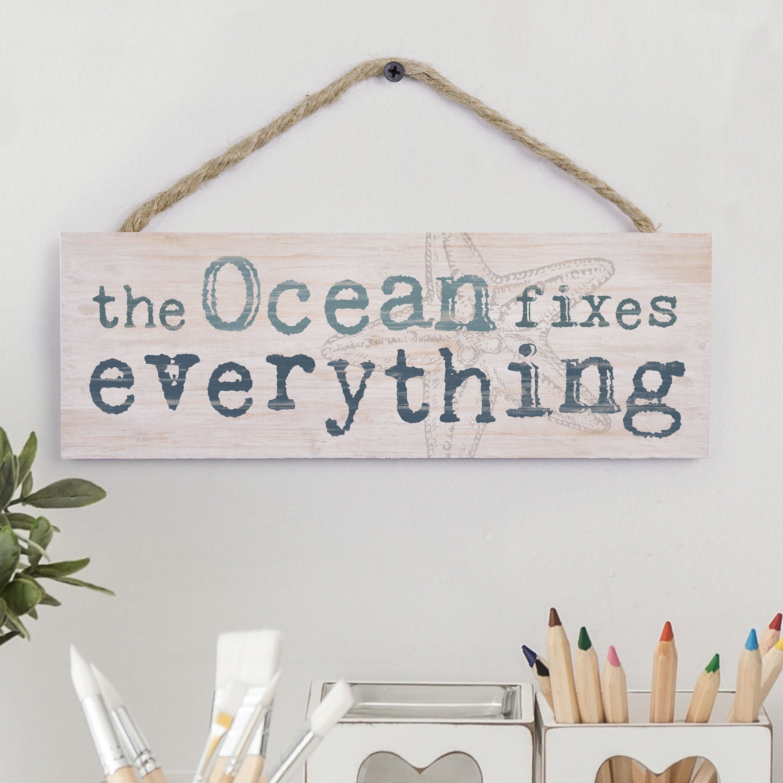 The Ocean Fixes Everything String Sign