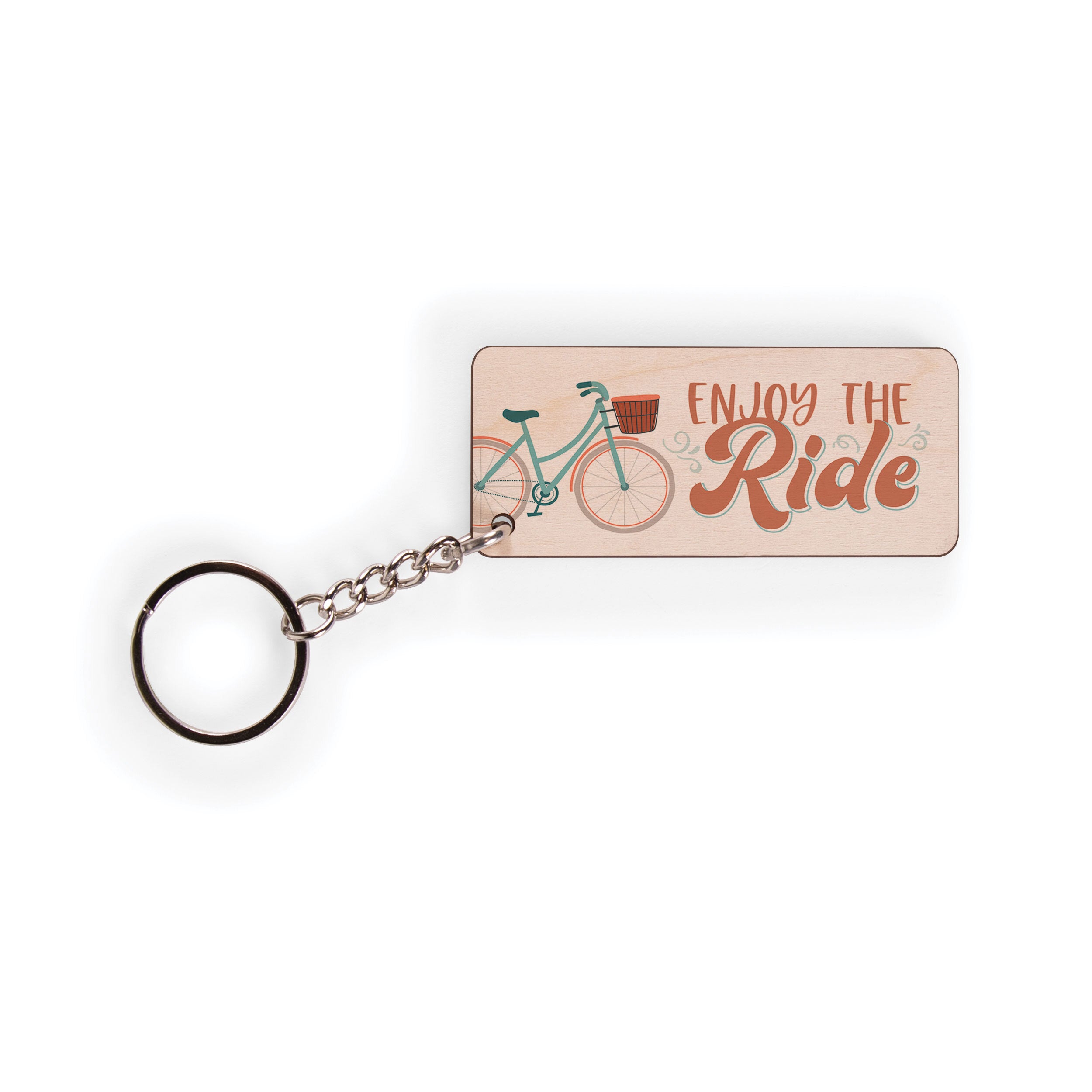 **Enjoy The Ride Maple Veneer Keychain
