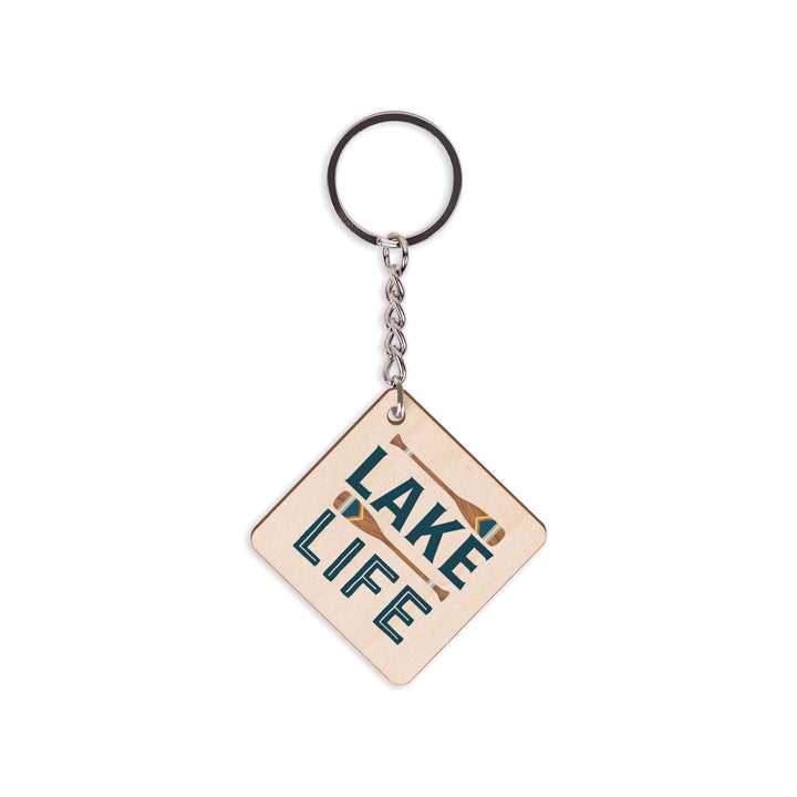 Lake Life Maple Veneer Keychain