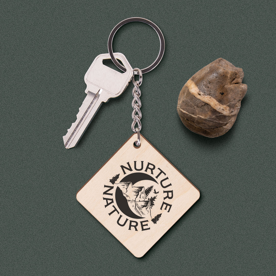 Nurture Nature Maple Veneer Keychain