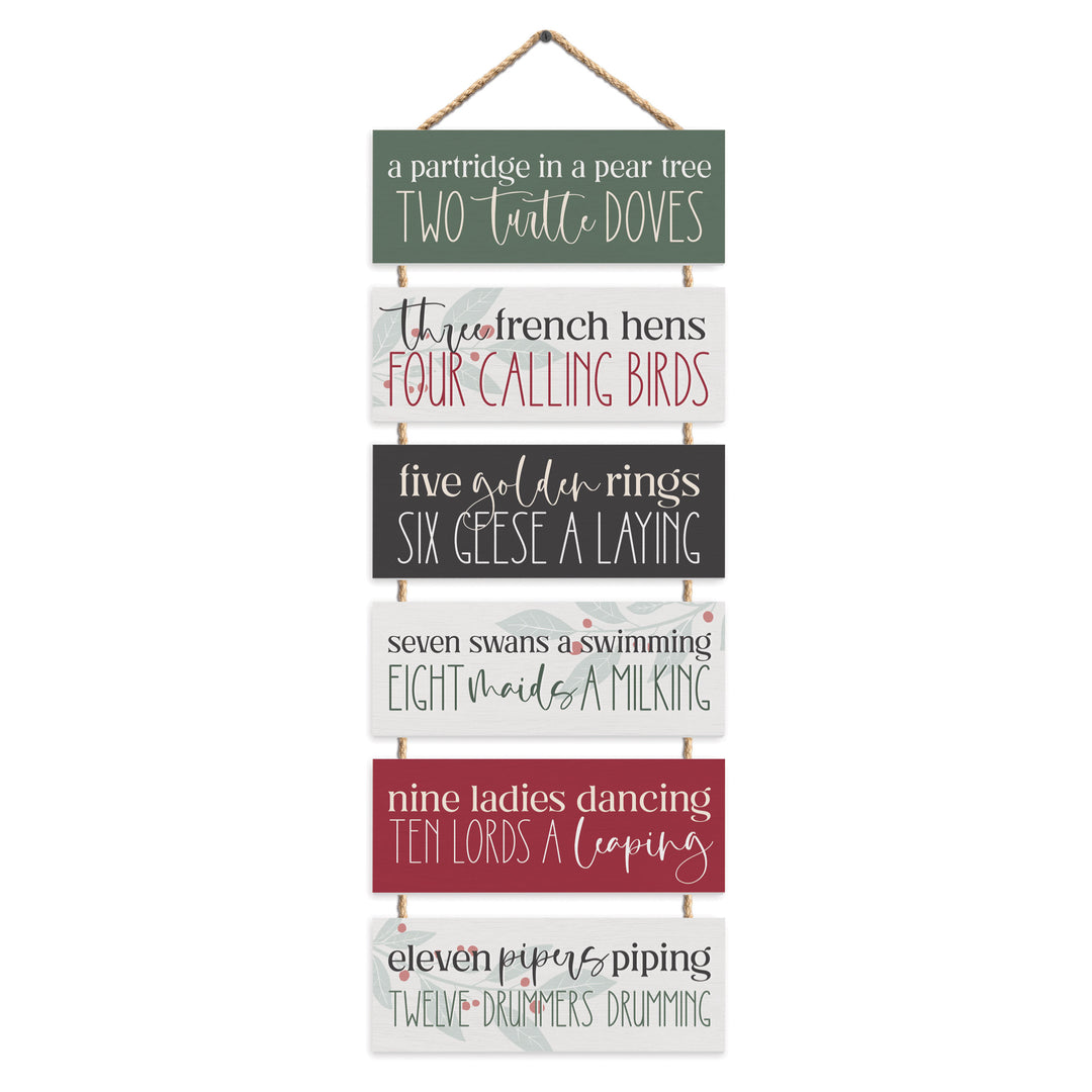 A Partridge In A Pear Tree Stacked Hanging Sign