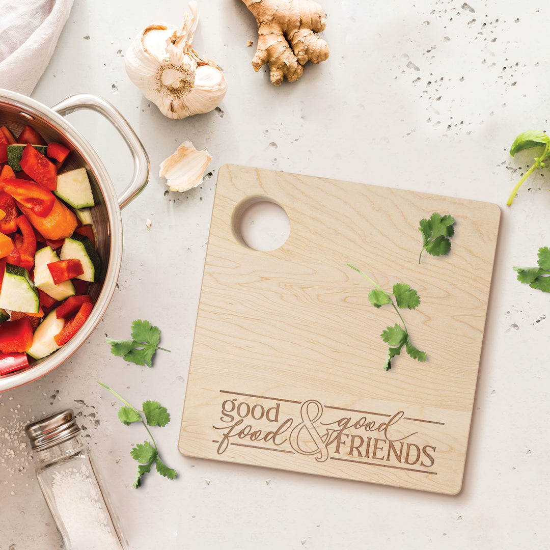 Good Food And Good Friends Maple Serving Board