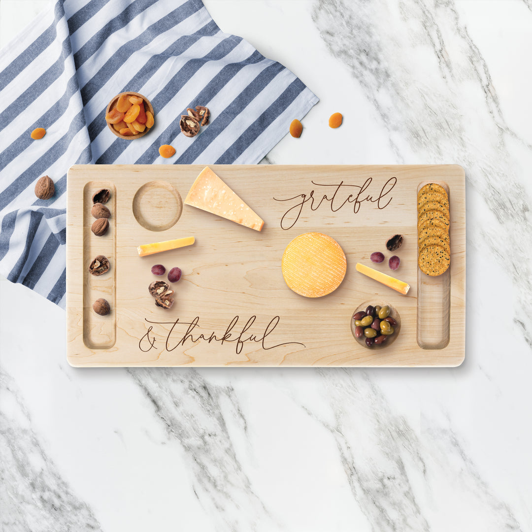 Grateful And Thankful Maple Serving Board