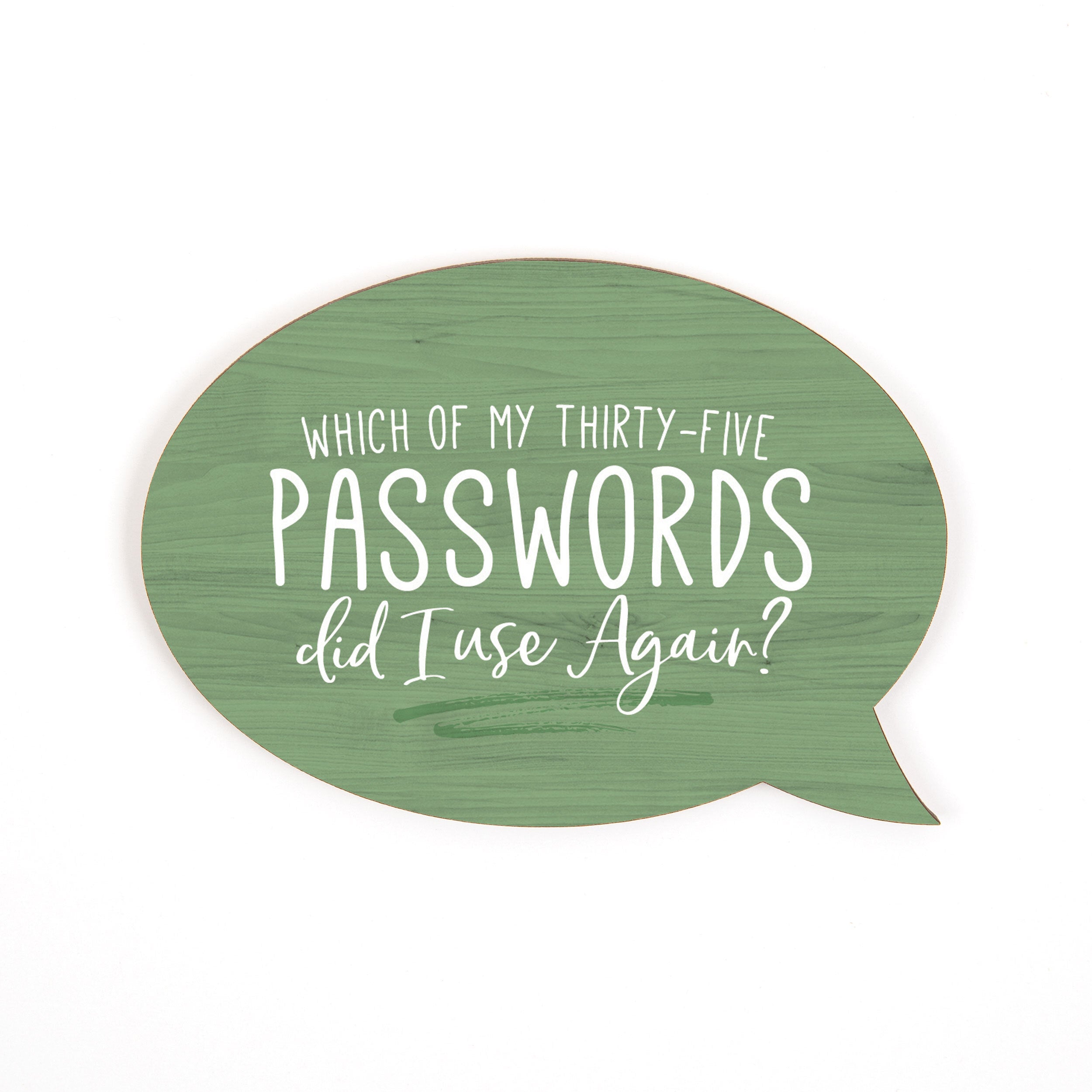 **Which One Of My Thirty-Five Passwords Word Bubble Magnet