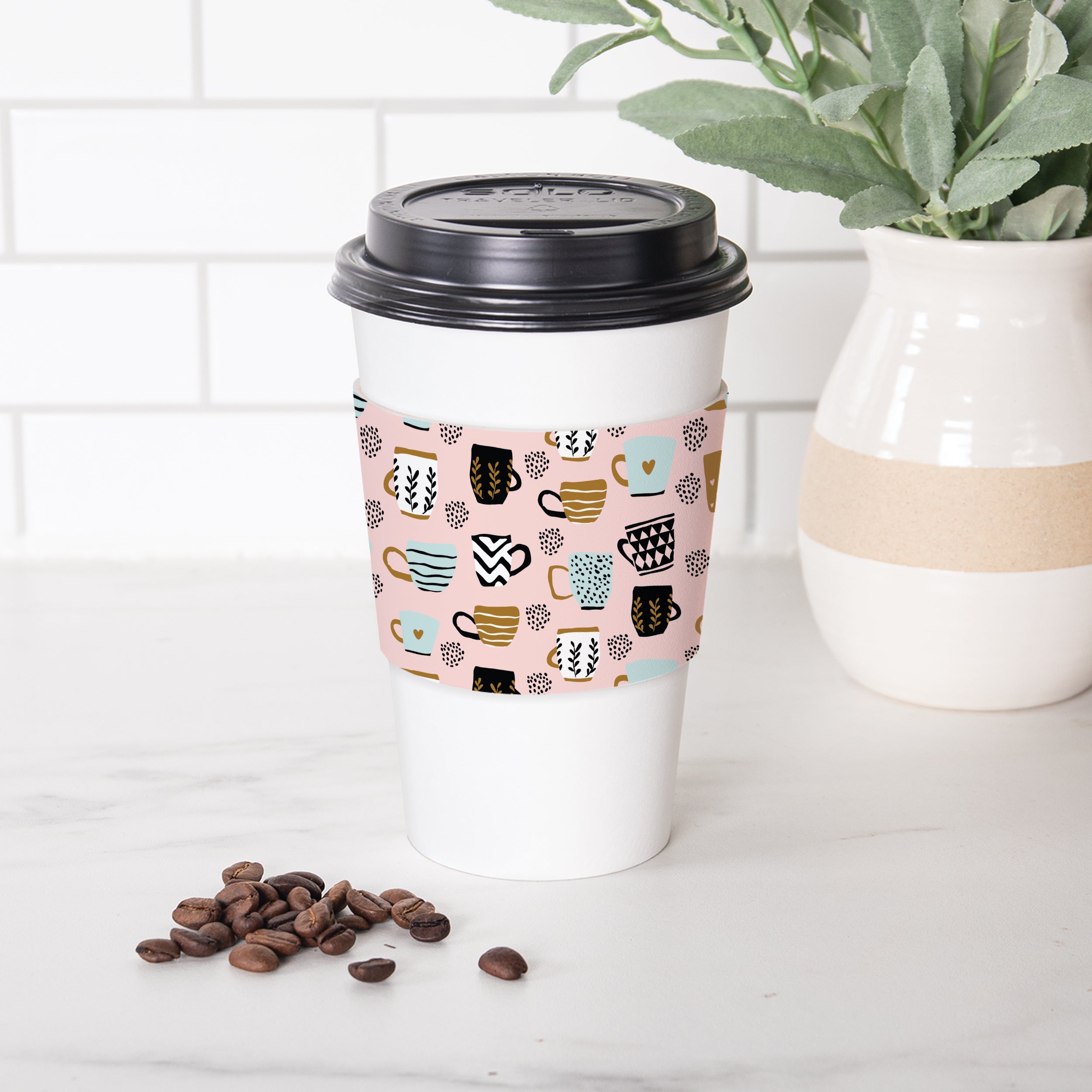 Coffee Cup Pattern Mug Hug