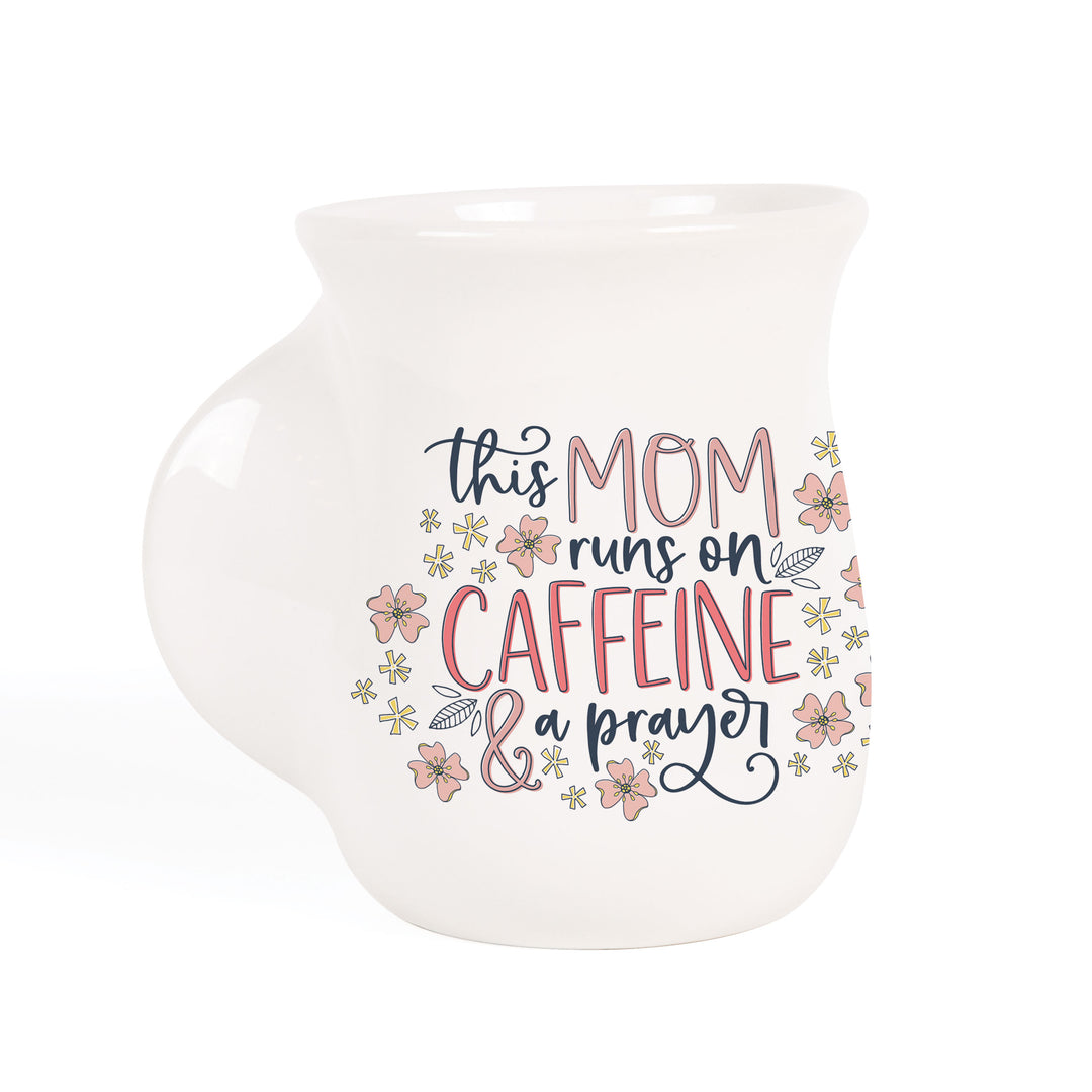This Mom Runs On Caffeine And Prayer Cozy Cup