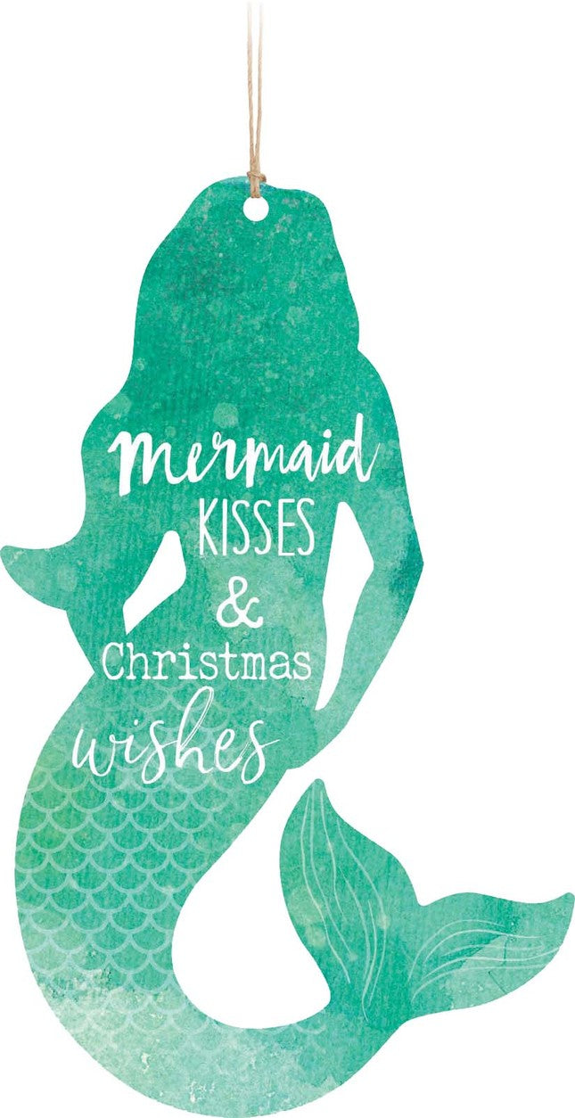 Mermaid Kisses And Christmas Wishes Ornament
