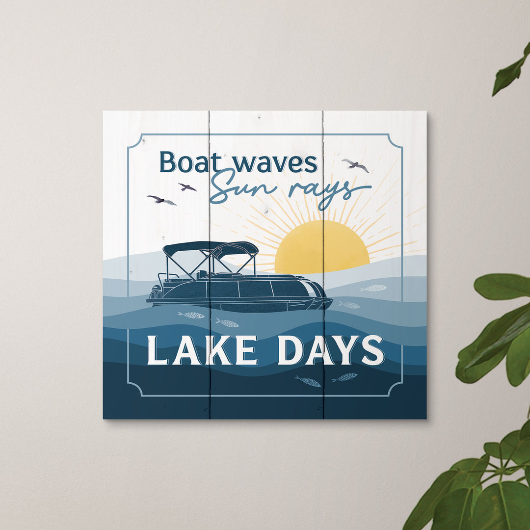 Boat Waves Sun Rays Lake Days Pallet Décor