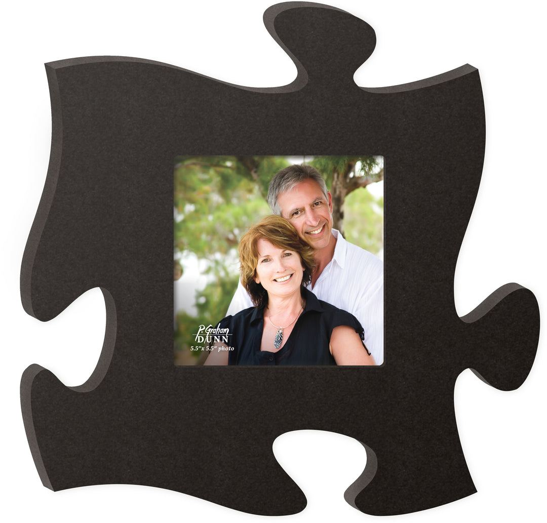 Black Puzzle Piece Photo Frame (5.5x5.5 Photo)
