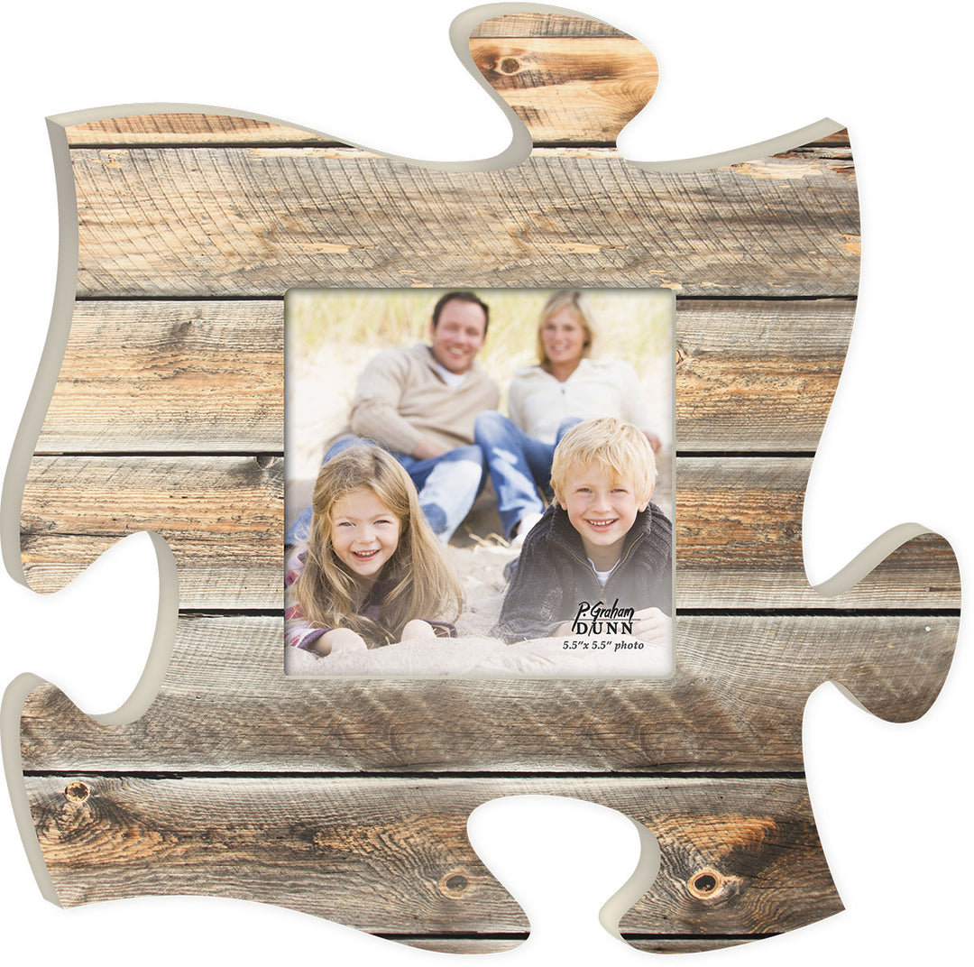 Natural Wood Puzzle Piece Photo Frame (5.5x5.5 Photo)